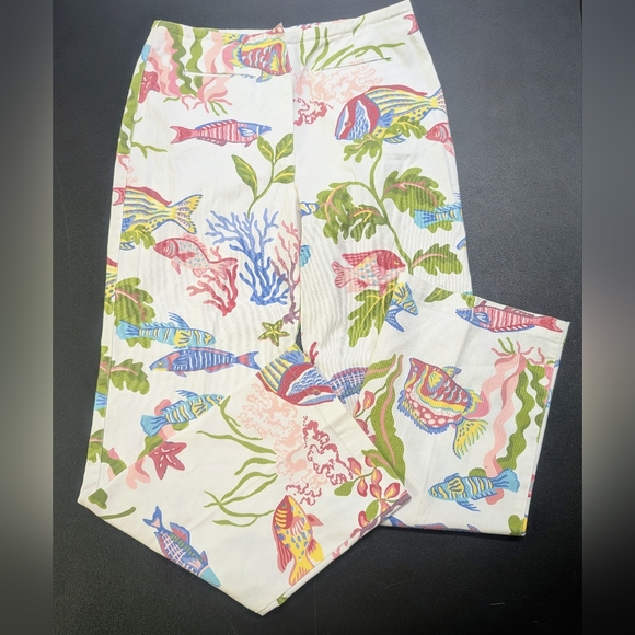 Talbots Denim - Talbots Petites Stretch Tropical Fish Print Pants – Size 4